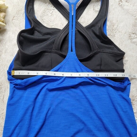 Athleta Box Jump Tank Top Blue With Black Built In Bra Size S - Picture 11 of 14